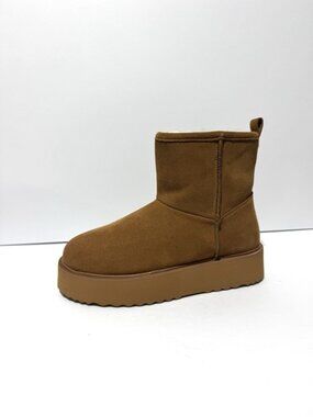 BCTEX Coll Womens Platform Ankle Boots Chestnut Size 8 M